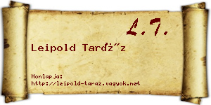 Leipold Taráz névjegykártya